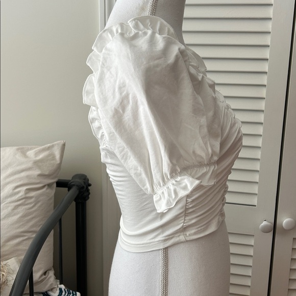 SHEIN White Puff Sleeve Octoberfest Medieval Crop Top M - Picture 3 of 6